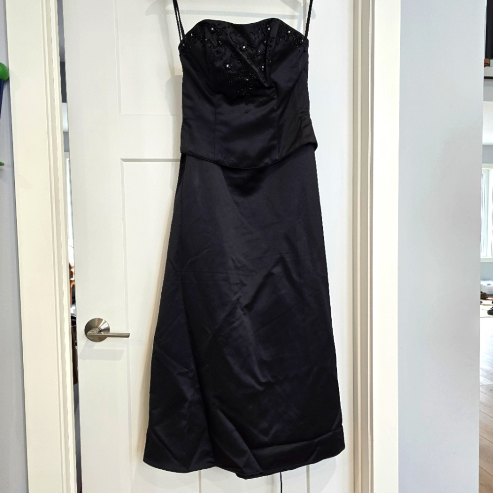 Raylia Designs Dress Women's 10 Strapless 2-piece Black Formal Dance Wedding